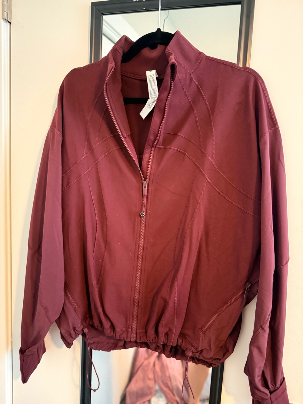 lululemon athletica Women's Zip-Up Define Loose Jacket in Burgundy - Picture 3 of 6